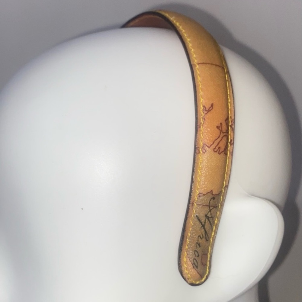 🆕 Alviero Martini Leather Headband in Brown and Tan - Picture 4 of 7